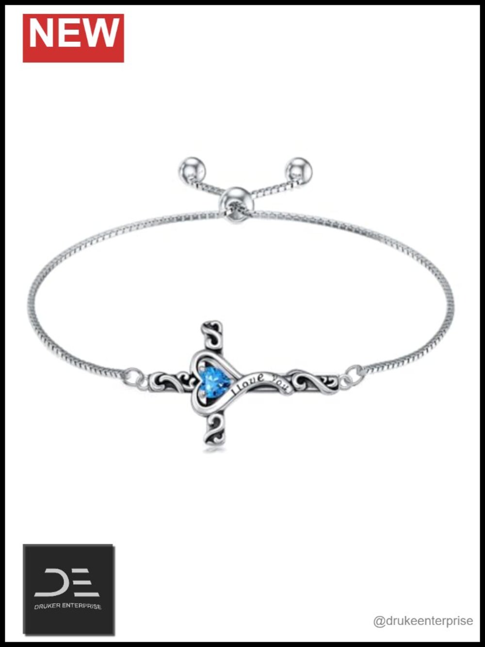 925 Sterling Silver Cross Birthstone Bracelet for Women Topaz Jewelry Gift